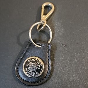 Dooney And Bourke Keychain Purse Bag Charm DB Leather Black Silver